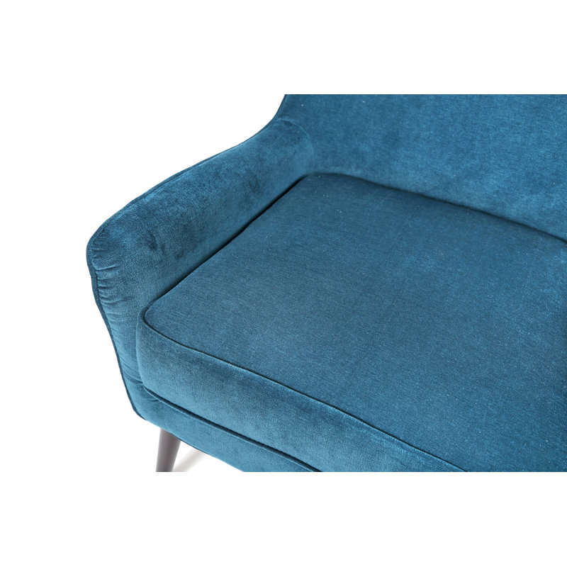 Fauteuil Lorena, Microfibre / microsuède bleu océan