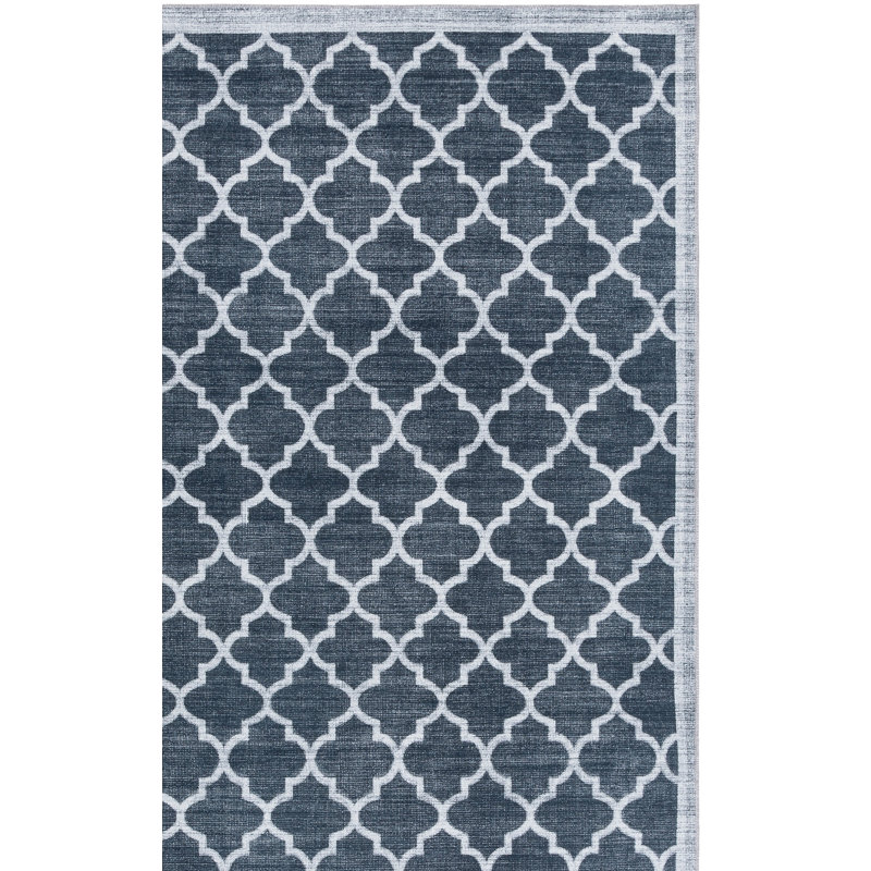Tradell Machine Washable Performance Geometric Rug, Rectangle 4' x 6'