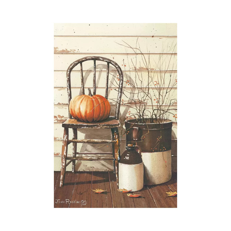 «Pumpkin & Chair», impression sur toile tendue, H 18 po x l 12 po x 1,5 po
