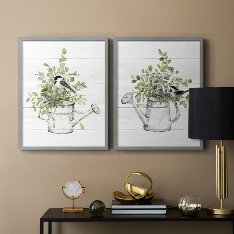 «Garden Bird I», reproduction encadrée de qualité supérieure - prête à être accrochée - aucun clou requis - aucun clou requis