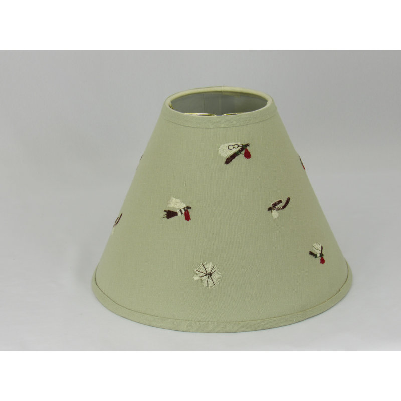 Abat-jour empire en coton H 8 po (attache) de couleur verte