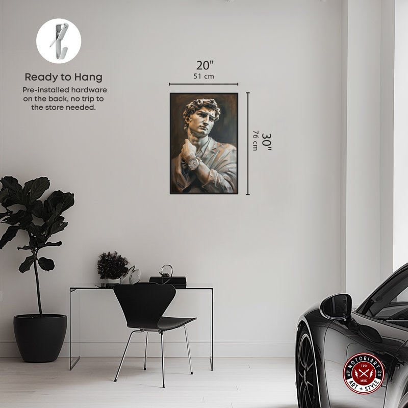 Notoriart Classy Sculpture, Cadre noir, H 46 po x l 31 po
