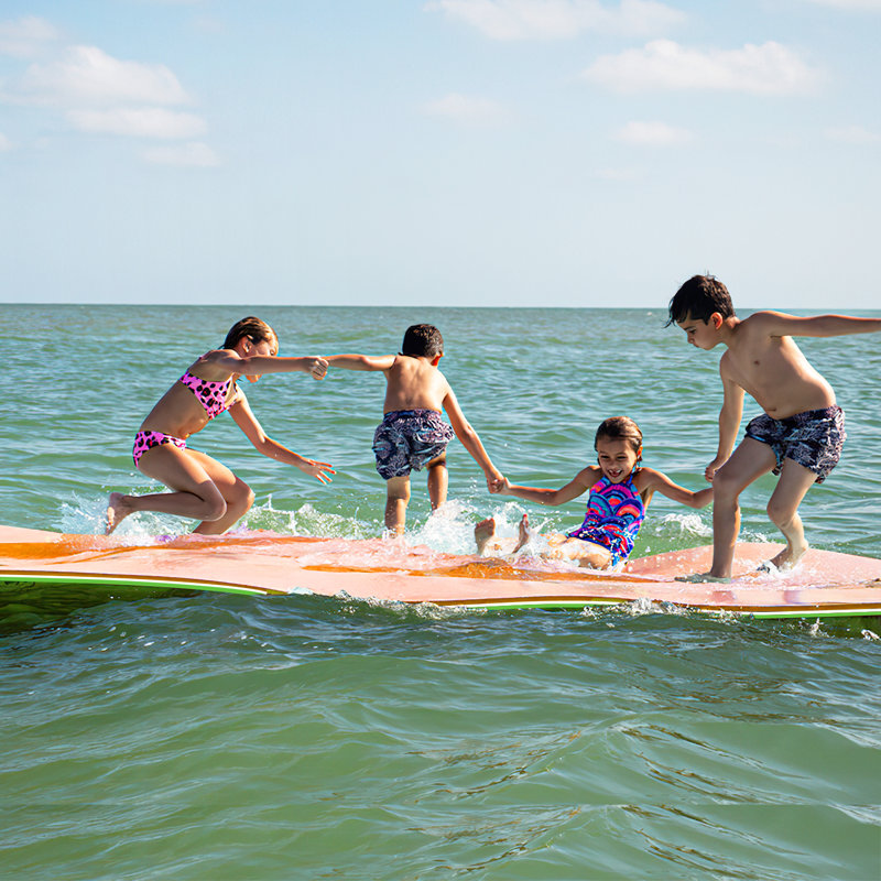 72'' L Nylon Playmat, Orange/Green