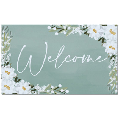 Tapis d'entrée / extérieur Floral Welcome