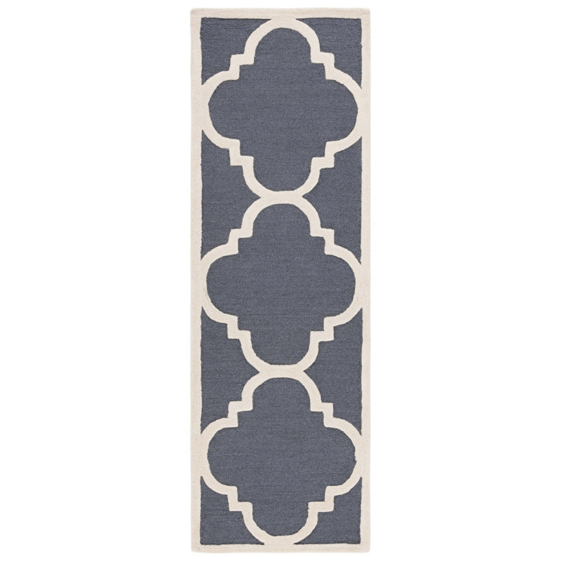 Cannen Cambridge Hand Tufted Wool Geometric Rug, Runner 2'6" x 8'
