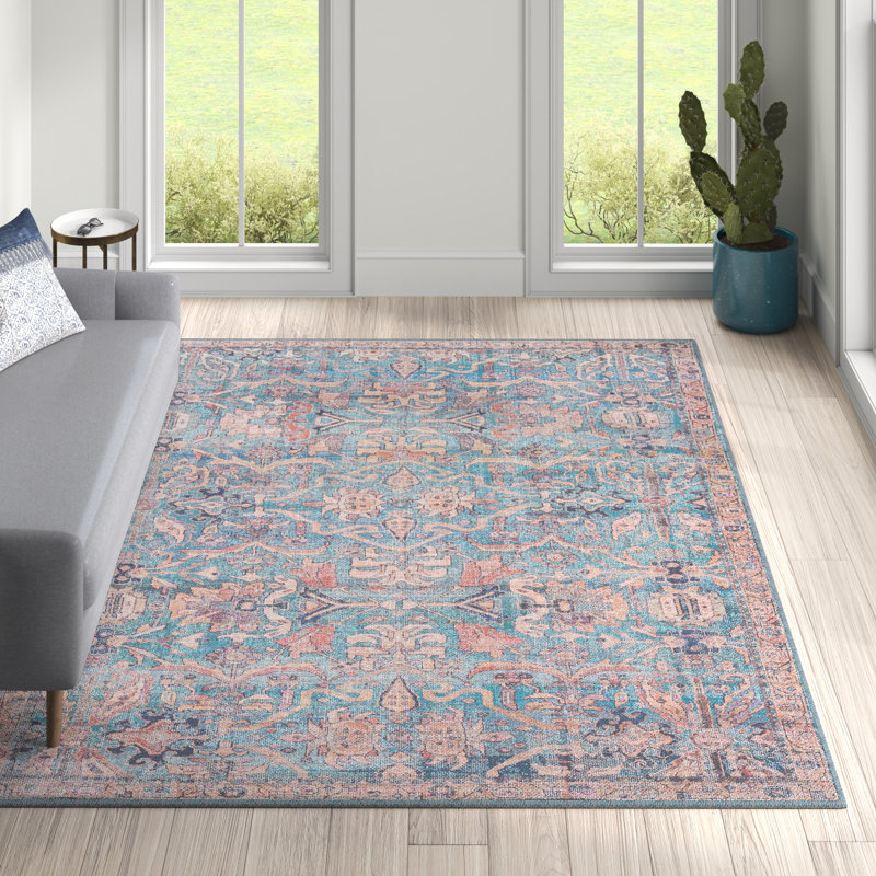 Tapis bleu Enger, Rectangle 9 pi 2 po x 12 pi