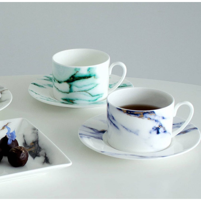 Marble Verde Fine Bone China Teacup