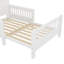 Lit plateforme simple avec tête de lit escamotable, conception escamotable, rails de sécurité de haute qualité, blanc-719291834