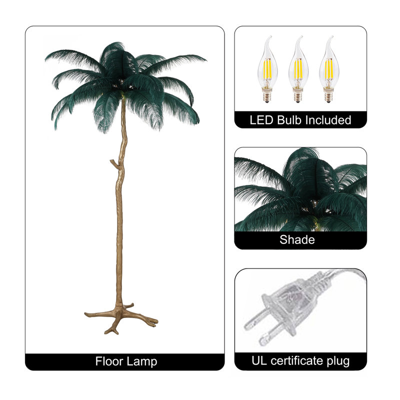 Lampe sur pied 63 po H, Vert