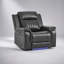 Fauteuil inclinable électrique au fini gris anthracite avec éclairage DEL et accoudoirs coussinés pour une détente confortable