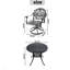 Ensemble de salle à manger toutes saisons en fonte d'aluminium, avec chaises pivotantes et table avec cadre noir