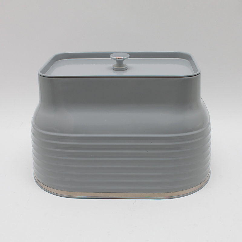 Daewoo Sienna Sleek Bread Bin Large Food Storage Vintage Container Removable Lid, Grey