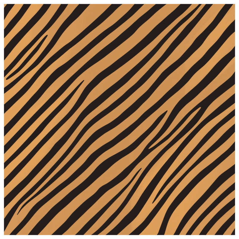 Tapisserie murale «Black Orange Tiger» à rayures - Décoration murale à imprimé animal, H 104 po x 88 avec 4 œillets