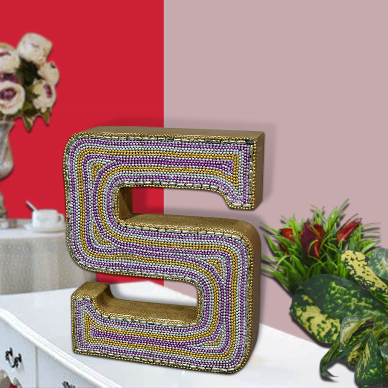 Bloc de lettres écologique et alphabet, K, Rayure zébrée naturelle