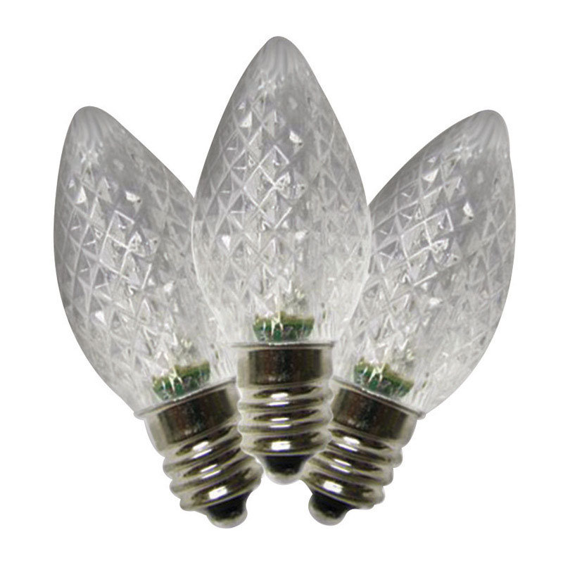 Ampoule DEL de Noël à facettes C7, Blanc pur