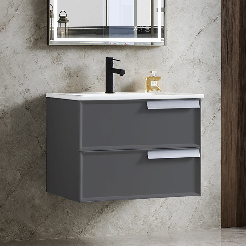 24'' Wall Mounted Single Bathroom Vanity with Sink, Matte Grey