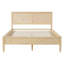 Structure de lit plateforme en bois avec tête de lit à panneau classique, support de lattes en bois, aucun sommier requis, assemblage facile-334391264-334391294