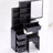 29.2" Small Space Left Bedside Cabinet Vanity Table + Cushioned Stool, Extra Large Right sliding mirror, Multi Layer High Capacity Storage, Practical Fashionable Dresser, Suitable For Small Space