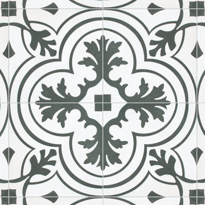 Twenties 8" x 8" Ceramic Patterned Wall & Floor Tile