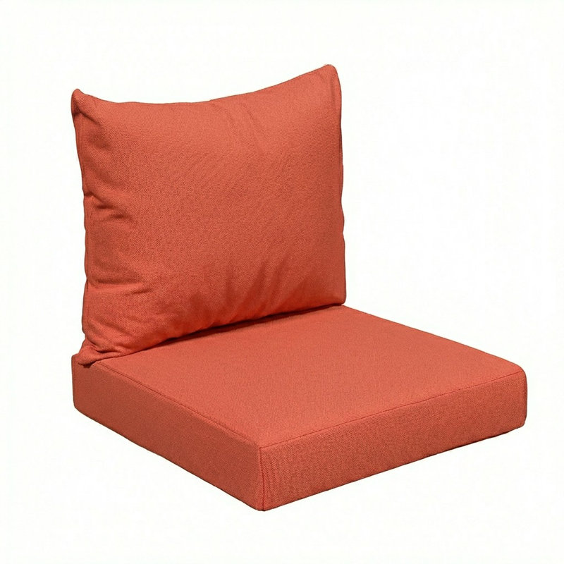 Sunbrella Outdoor Solid Knife Edge Deep Seating Pillow and Cushion Set, Sunbrella - Canvas Persimmon