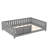 Queen bed with built-in bookshelf and high-quality safety guardrail,Gray-588674958-588674965