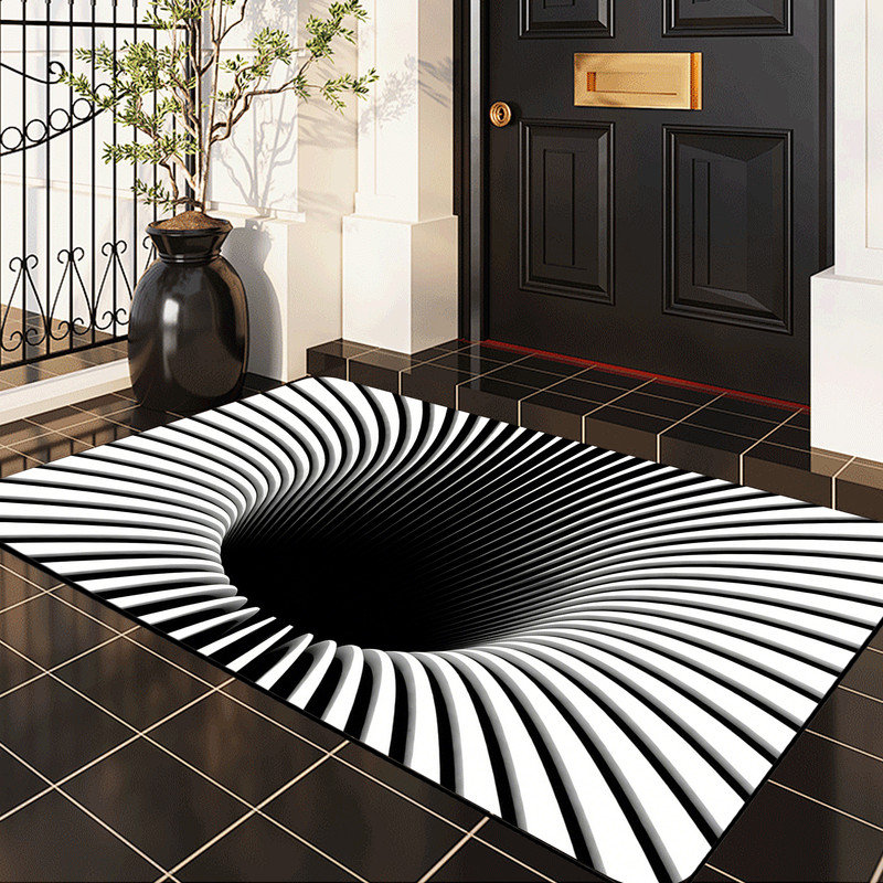  Tapis d'entrée antidérapant pour l'intérieur et l'extérieur, vortex 3D, 24 po x 36 po, 3D Vortex, 24"x36"