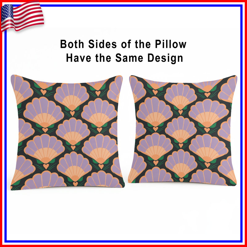 Shell Pattern Motif Double Sided Throw Pillows, 20 x 20 inches