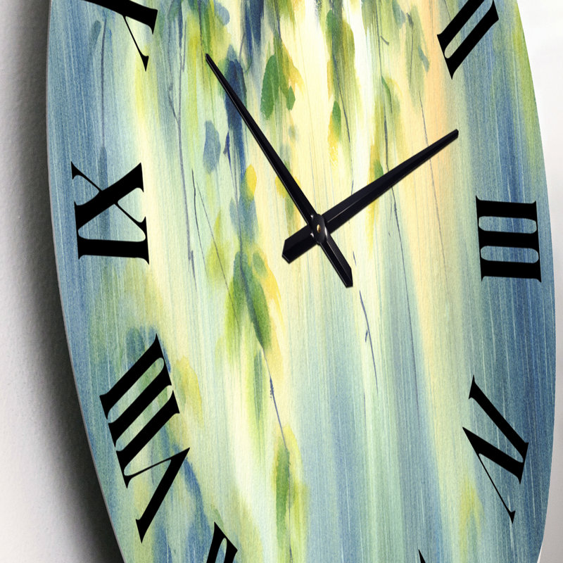 Oversized Rain Falling down in Lit Forest II Wall Clock, Small