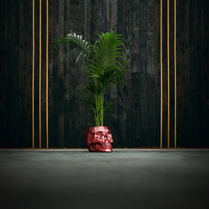 Handmade Pot Planter, Red Metallic