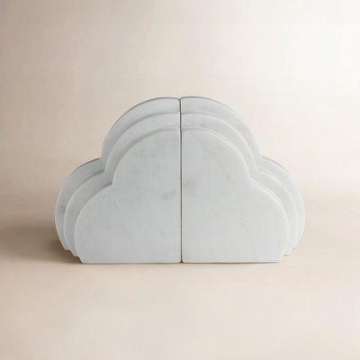 Genuine Marble Cloud Bookends
