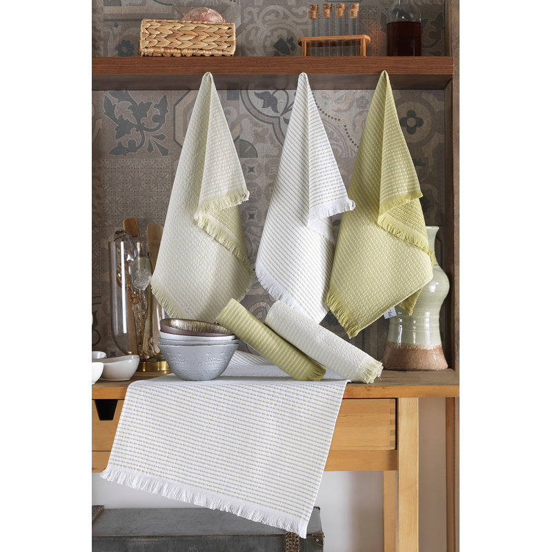 Ensemble de serviettes de cuisine de qualité supérieure (6 pièces), 100% coton, 15,7 po x 23,6 po | 350 g / m², lavable en machine à 104 ° F | Doux et absorbant, parfait pour une utilisation quotidienne, vert vif, idéal pour la cuisson et le nettoyage