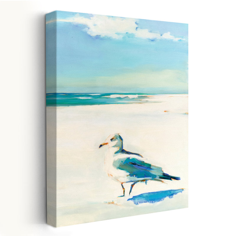 Sur la montre - animaux côtiers, plages, oiseaux, art, H 36 po x l 24 po