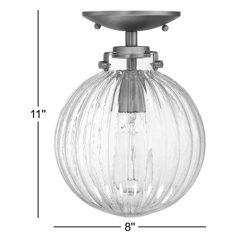 Kaydan 1-Light Dimmable Semi Flush Mount, Natural Brass