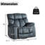 Fauteuil inclinable manuel pivotant de 39 po de largeur avec rembourrage vibrant à 8 points et télécommande-1079065031