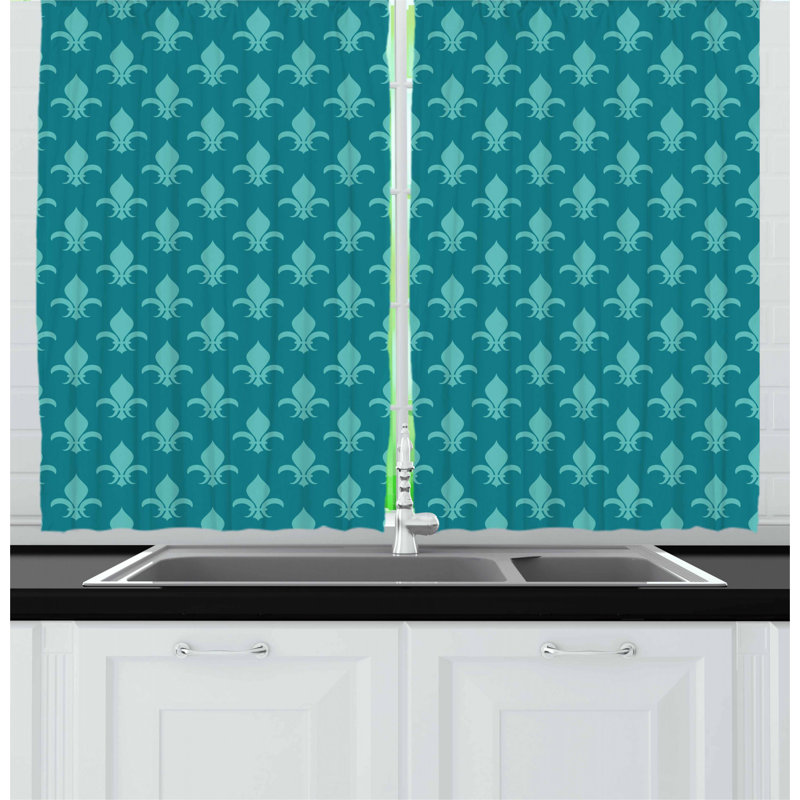 Damask Pointed Kitchen Curtain