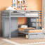 Lit superposé simple au dessus d'un lit double avec tiroirs Jarvie Kids-1382369592