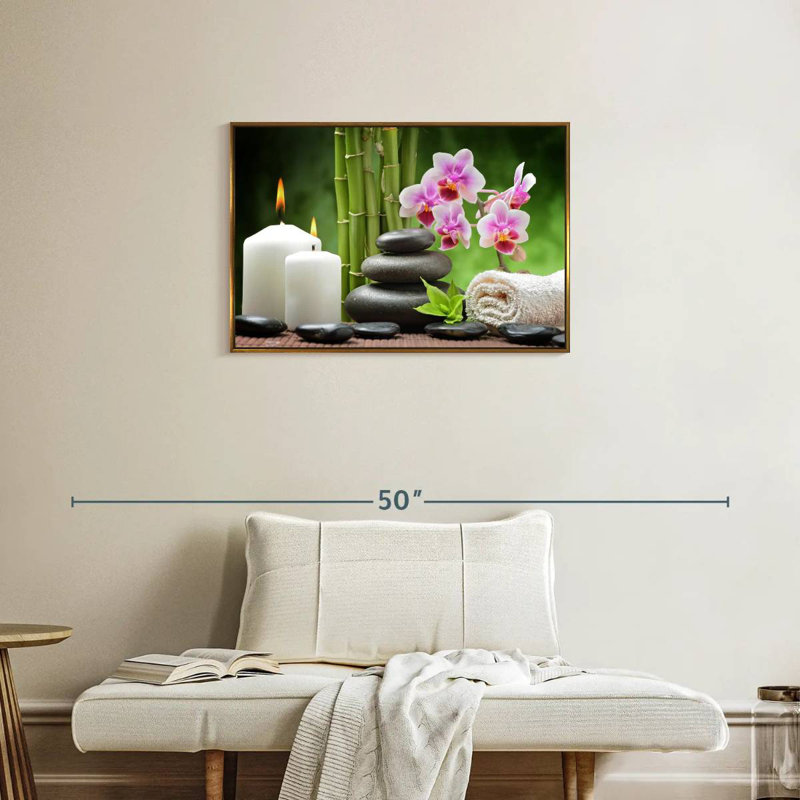 Zen Spa Indulgence, Cadre flottant doré, 31 po x 21 po
