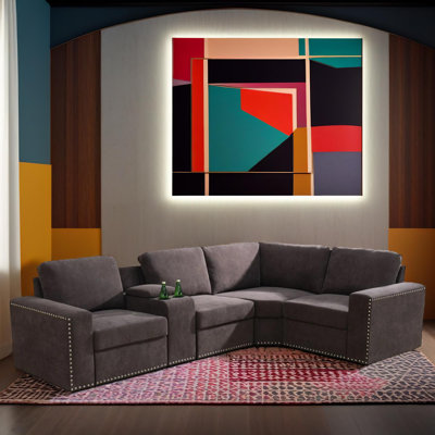 Ensemble de canapé modulaire en flanelle 5 pièces avec fauteuil droit Oslo Oslo