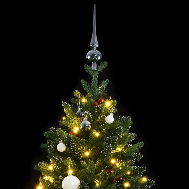 Arbre de Noël artificiel pin blanc avec aiguilles réalistes, H 6,9 pi
