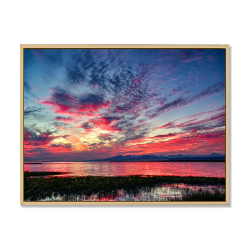 «Sunset Beach Dramatic Sky» - art mural sur toile nautique et côtier, H 8 po x l 12 po x P 0,1 po