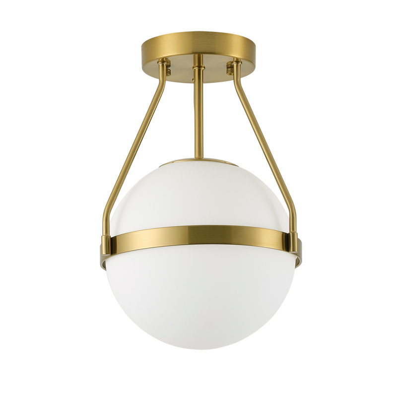 1-lamp White Gold Adjustable Glass Ceiling Light