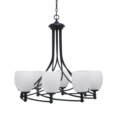 Lustre 8 lumières Sadea illustré avec verre de 5 po