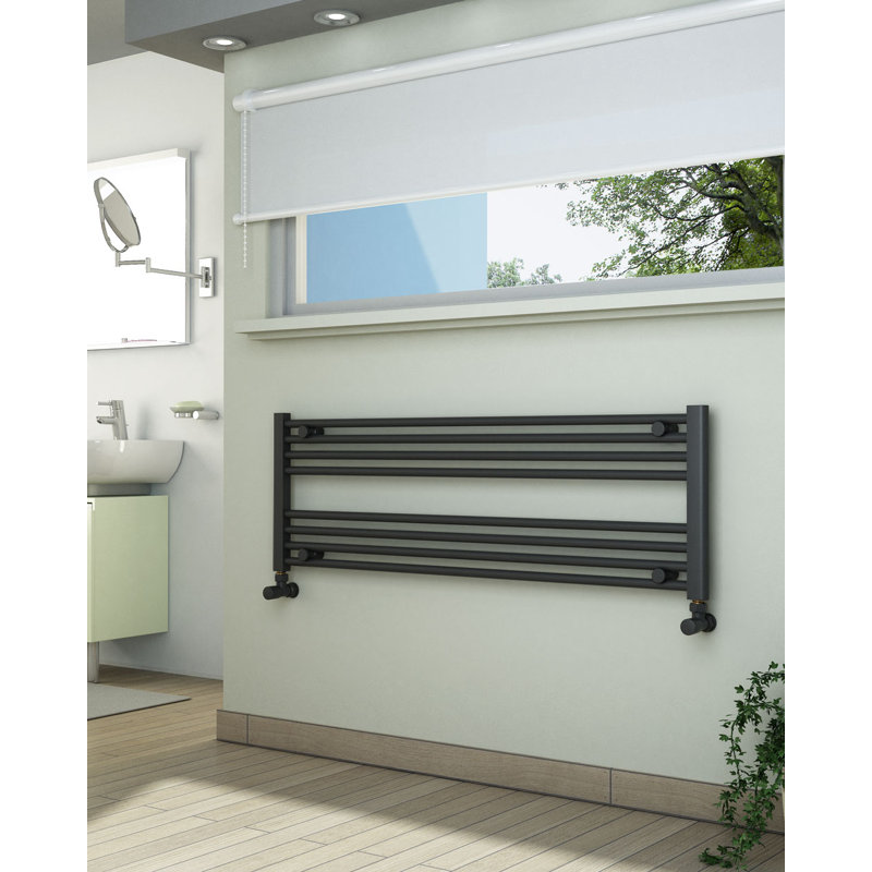 Sharie Straight Towel Rail Heated Towel Rails, 40cm H x 120cm W x 3cm D