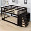 Lit superposé en bois 4 tiroirs avec tablettes-581376245-581376243