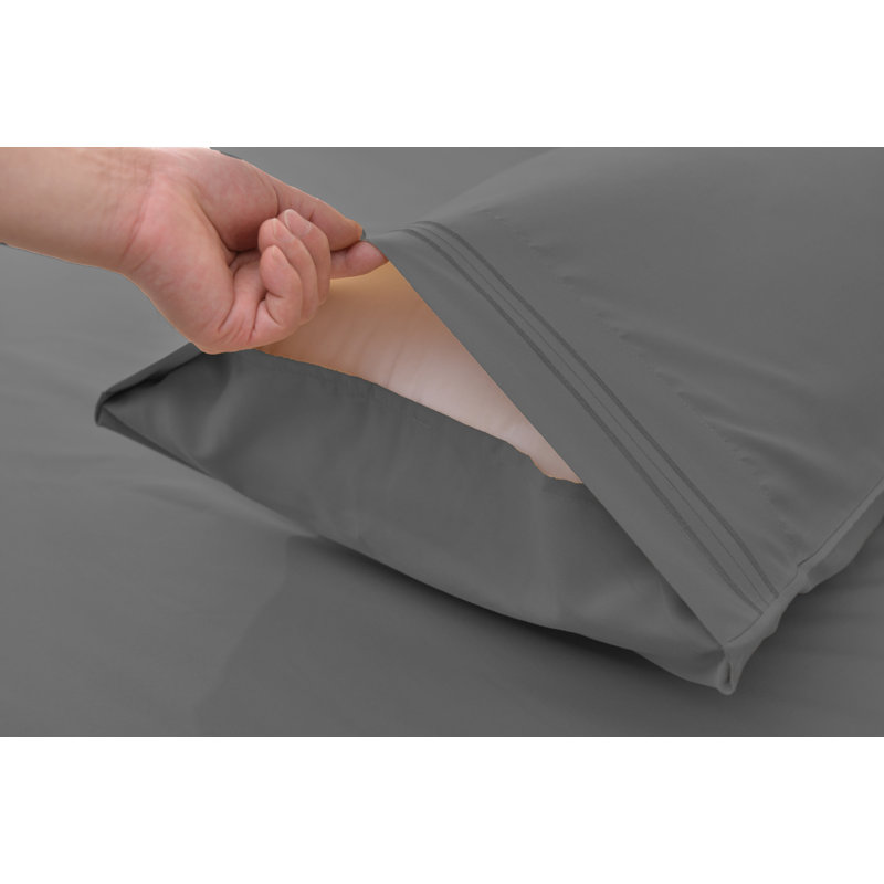 1800 Thread Count Rayon from Bamboo Sheet Set, Gray, Split King