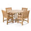 Classic 48-Inch Round Teak Outdoor Dining Table with Umbrella Hole