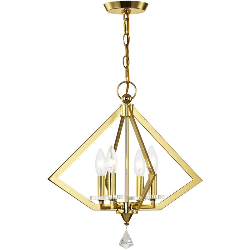 Lustre géométrique unique à 4 lumières DEL