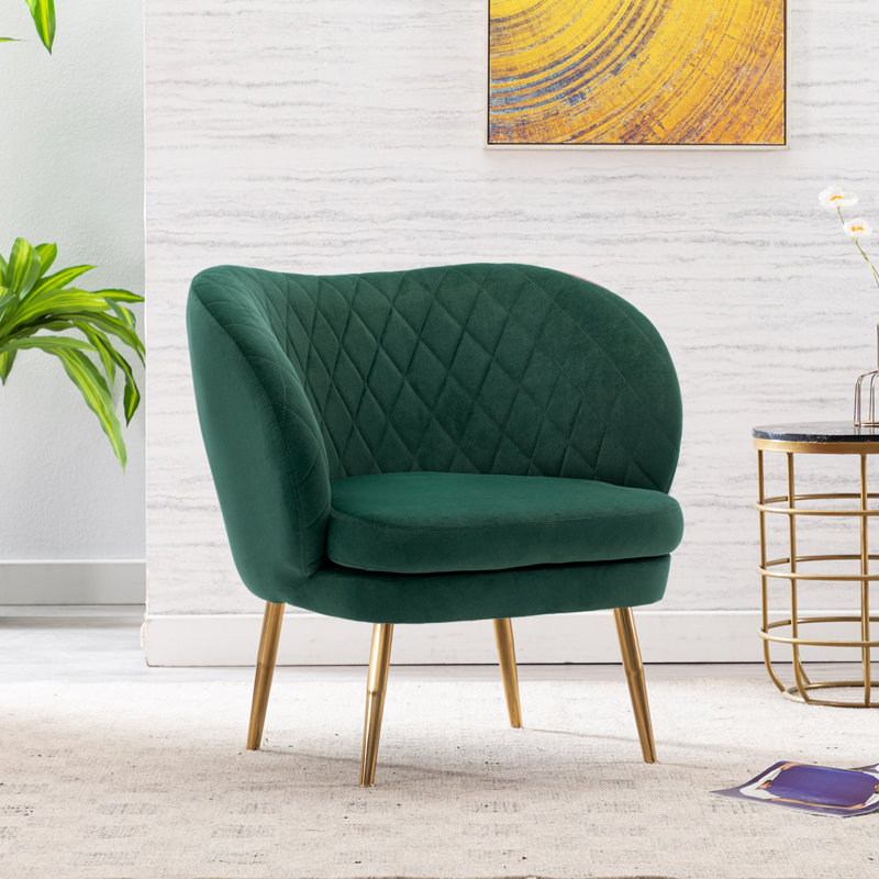 Fauteuil demi-tonneau Mid-Century, Vert foncé