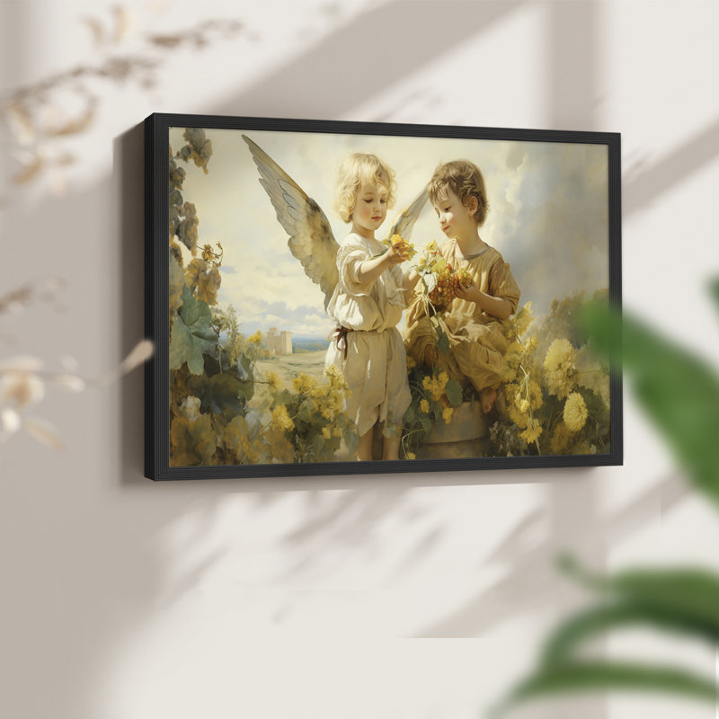 Angels From Above-XXI - Reproduction encadrée - Restickable, Cadre noir, H 22 po x l 28 po