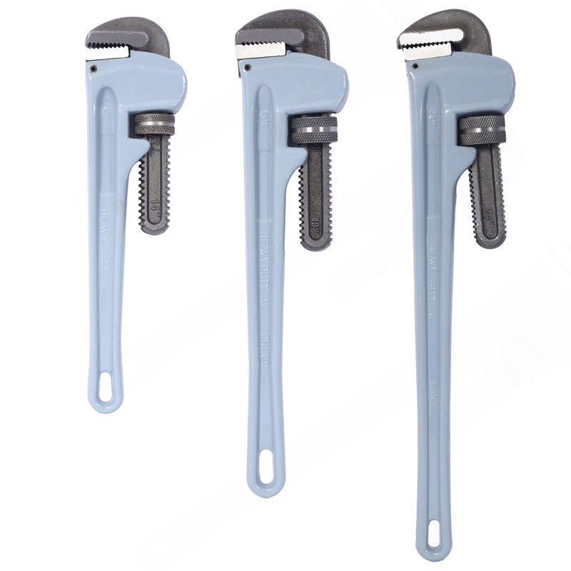 Ensemble de 3 clés à tuyau en aluminium à mâchoires réglables (14 "18" 24 ")